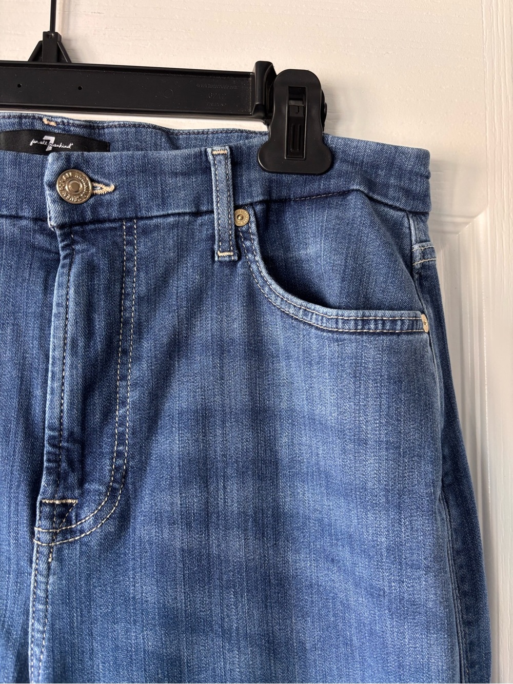 7 for all Mankind Womens Kimmie straight navigation jeans 32 high medium wash - Picture 3 of 12
